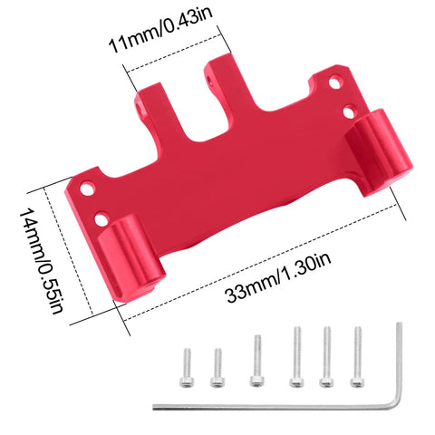 Porous Adjustable RC Servo Mount Bracket For Axial SCX24 Deadbolt C10 JLU Gladiator Bronco Upgrades Aluminum 6061 T6 Red