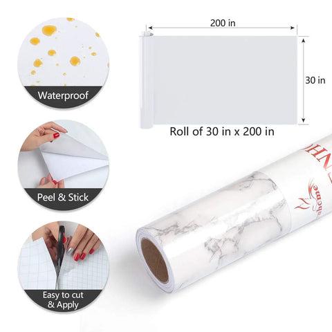 Grey White Marble Peel And Stick Countertop Wallpaper Waterproof Self Adhesive Contact Paper For Countertops Tables Desks Walls