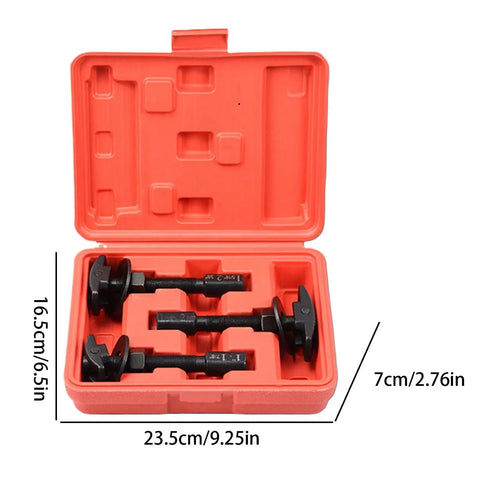 Heavy Duty Rear Axle Bearing Puller Tool Slide Hammer Extractor Kit With Three Sizes Plus Portable Case Makes Your Garage Hustle Go Faster On Any Vehicle And Keeps Setup Tidy For Simple Car Work By Beginners. Red case, 23.5 x 16.5 x 7 cm