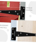 8-Pack 5-Inch Black Painted Galvanized Tee Hinges For Cabinet Doors Outdoor Chests And Shutters Weld-On Door Hardware