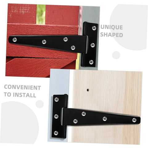 8-Pack 5-Inch Black Painted Galvanized Tee Hinges For Cabinet Doors Outdoor Chests And Shutters Weld-On Door Hardware