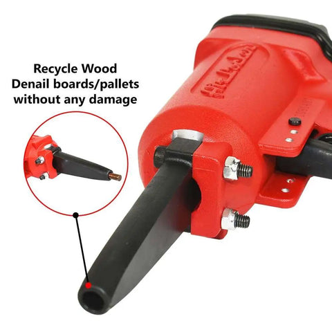 AP900 Heavy Duty Pneumatic Punch Nailer And Nail Remover Tool, 50-110 PSI, close-up of nail puller head and recycle feature