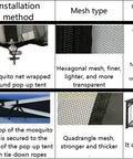 10x10 Mosquito Netting For Patio Canopy Tent Pop Up Canopy With Double Door Side Screen Easy Install Black Net Only No Frame Keeps Bugs Out While You Chill Outdoors This Summer installation comparison chart