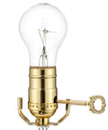 Solid Brass Lamp Knob Replacement With Half Inch Extension Screw On On Off Switch Twist Dial For Table And Floor Lamp Repair 2 Pack Straight Up Built Tough, detailed view of lamp socket with key switch.