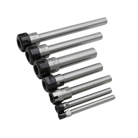 Heavy Duty C8 ER8 ER11 CNC Milling Tool Holder Extension Rods in multiple sizes for industrial lathes and CNC applications.