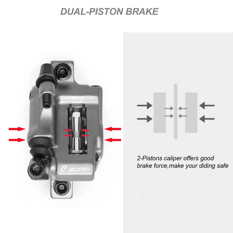 HB-100 Line Pulling Hydraulic Disc Brake Calipers For MTB And Road Bikes Front And Rear Kit Black dual-piston brake shown