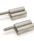 Premium Detachable Stainless Steel 304 Hinge For Distribution Box And Industrial Machinery Cabinet Doors Ensuring Effortless Rotation and A Completely Badass Heavy Duty Design, showcasing two sturdy stainless steel hinges.