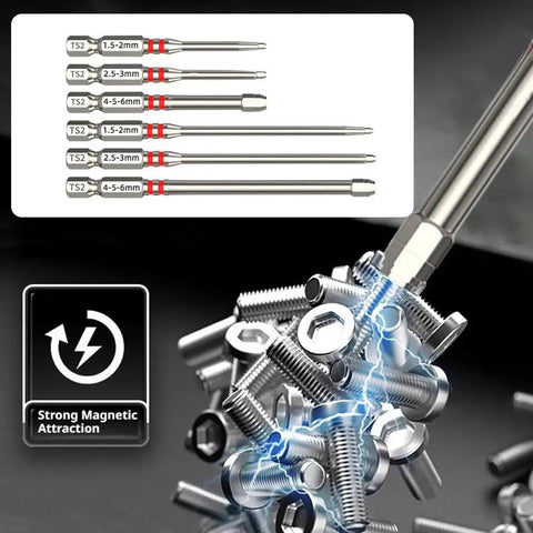 Must-Have Pagoda Hex Screwdriver Bits Set With S2 Steel Magnet Hold For Power Impact Driver Electric Drill High Torque Smooth Performance Fits Home Repairs And Pro DIY Jobs To Crush Any Project Fast Like A Boss 6-piece S2 steel TS2 bits with magnetic hold