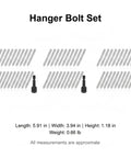Dual Thread Hanger Bolt Set With Driver For DIY Furniture Assembly And Light Fixture Mounting, Zinc Plated Steel Fasteners kit