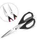 Heavy Duty Kitchen Scissors 9.25 Inch Come Apart Poultry Shears 2 Pack, stainless steel micro serrated blades