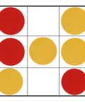 Totally Kid Approved Two Color Counters 100 Pack In Heavy Duty Plastic Case showing red and yellow discs arranged in a grid for math practice.