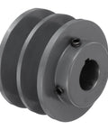 Heavy Duty Cast Iron V Belt Pulley With Double Groove Web Sheave Seven Eighths Inch Bore And 2.95 Inch Outer Diameter For 3L Or B Belts Bored To Size Built To Last With Keyways And Hollow Head Set Screws, double groove