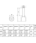 Technical diagram of Insulated Ferrule Kit 1000 Pcs For 12 AWG Copper Wire Crimp Terminals And Wire End Connectors