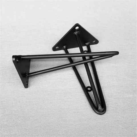 Built Tough Heavy Duty Rustic Shelf Brackets Wall Mount Supports Sturdy Triangle Steel Corbels black coated metal braces