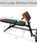 Heavy Duty 890Lbs Weight Bench With Over 100 Exercise Variations, Multi Function FID Bench With Roman Chair dimensions