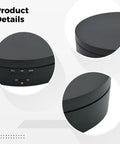 Stunning Motorized Rotating Display Turntable With Electric Stand In Matte Black Featuring 3-Speed Options And Adjustable Angles For Dynamic Product Showcase Supporting Up To 11 Pounds Load Via Usb Or Battery Power - Detail view of controls and finish.
