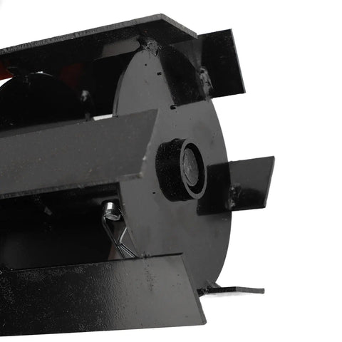 Close-up of Heavy Duty Universal Disc Harrow For Grass Mowers And Tillers With 9 Teeth Weeding Wheel, black metal blade