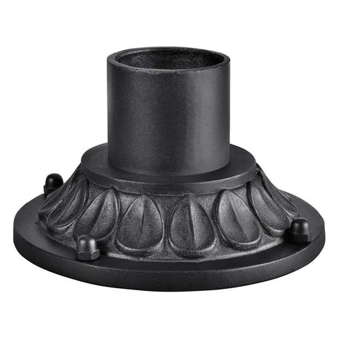 Accessory Pier Mount For Outdoor Lighting, 4-Inch, Textured Black Finish, Rugged Heavy-Duty Metal Pole Mount, Weather-Resistant