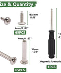 130 Piece M4 Furniture Connector Bolts And Cap Nuts Kit includes screws, sleeves, and magnetic screwdriver for wood projects.