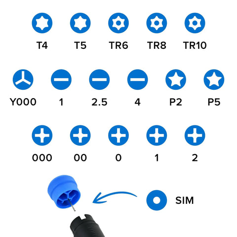 All In One Electronics Repair Kit With 16 Precision Bits And Magnetic Screwdriver showing various bit types