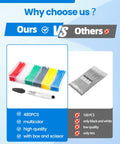 Heavy Duty Zip Ties Kit With Storage Box And Scissors 480 Pack 4 Inch Nylon 66 Cable Ties In Assorted Colors vs competitor