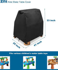 Kid Friendly Water Table Cover For Outdoor Use, Universal Fit 41 X 25 X 33 Inches, All Weather Waterproof Dustproof Shield, Black