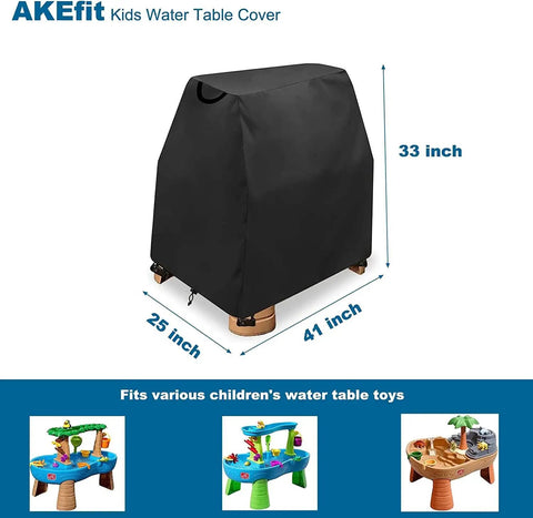 Kid Friendly Water Table Cover For Outdoor Use, Universal Fit 41 X 25 X 33 Inches, All Weather Waterproof Dustproof Shield, Black