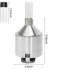 Side view of Superfine Grinding Pepper Grinder Set With Aluminum Alloy Body And Glass Storage Bottles, 2.2 Inch Silver.