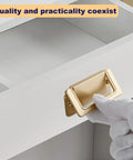 Hidden Flat Pull Handle Black Two Piece Set With Screws For Cabinets And Drawers Embedded Flush Mount