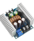 Kickstart Your Builds With This Built Tough 300W 20A Adjustable Buck Converter Step Down Regulator with copper components and heat sinks.