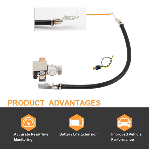 Heavy Duty Plug And Play Battery Current Sensor Ibs Negative Cable Replacement For Ford Focus Escape C Max Transit Connect, close-up view.