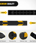 36 Inch Parking Curb 2 Pack Heavy Duty Rubber Garage Parking Stop Blocks For Cars SUVs And Trucks With Reflective Stripes