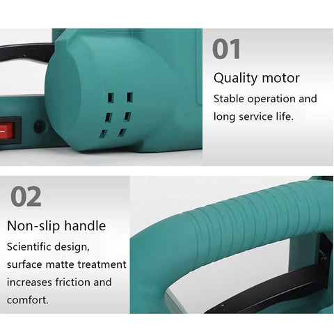 Quality motor and non-slip handle of Heavy Duty Portable Electric Strapping Machine With High Capacity Battery Powers Automatic Hot Melt Sealing For 9Mm To 16Mm Pet Pp Strap Belt Banding And Bundling Tasks Efficiently In The Workshop.
