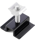 Aluminum clamp from Beefy 4 Panel Side By Side Roof Mount Kit For Shingle Or Metal Roof With Hardware Heavy Duty Aluminum Rails Black Finish
