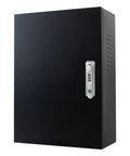 Built Different Wall Mounted EV Charger Protection Box with Lock, black steel construction, secure outdoor storage solution.