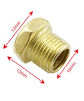 Four Piece Sintered Bronze Breather Vent Kit One Eighth Inch NPT For Single Acting Cylinders Or Valves, shown with dimensions.