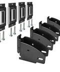 E Track Wood Beam End Sockets 4 Pack With Tie Down Slots For 2x4 And 2x6 Brackets Build Custom Storage In Trailers Vans RVs Trucks Garages And Workshops, black steel with screws