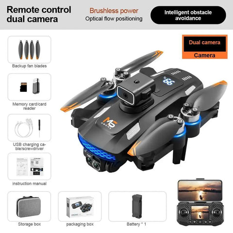 Dope Dual Camera Drone With Built In LCD Remote Screen For 8K Aerial Photography, Brushless Power, Optical Flow Hover displayed