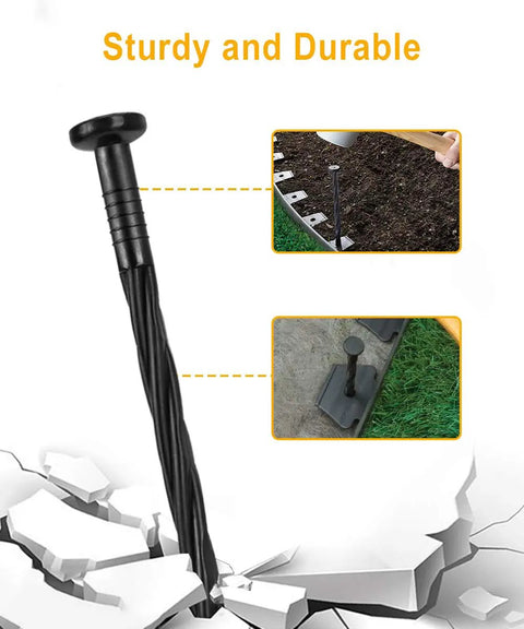 100 Pack 8 Inch Plastic Landscape Stakes With Spiral Nylon Edging Spikes for paver edging and artificial turf installation