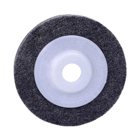 Heavy Duty 100mm Nylon Fiber Polishing Wheel With 16mm Bore for smooth deburring and buffing metal wood surfaces.