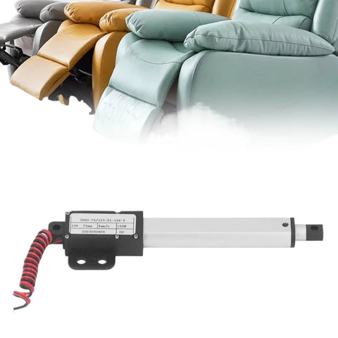 Top Tier 150N Electric Linear Actuator With 75mm Stroke And 12V Power for smooth motion control, aluminum construction and compact design.