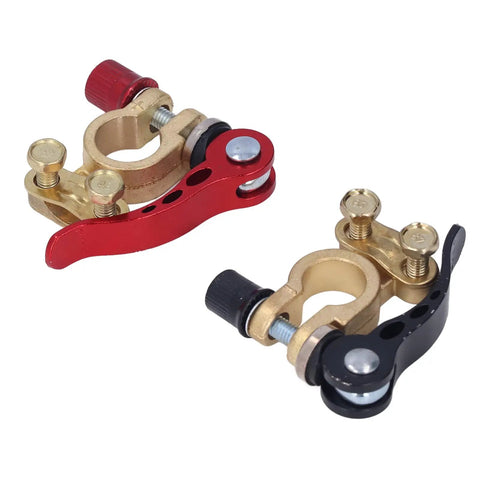 2 Pack Car Battery Terminal Clamps For Quick Disconnect And Release Positive Negative Power Terminals And Ends in brass and aluminum