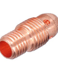 Heavy Duty Premium Copper TIG Collet Body Replacement Parts Fits 13N24 13N 796F WP 9F Torch close-up view, showcasing threading and bore.