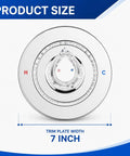 Chrome Shower Faucet Trim Kit Compatible With Moen Chateau Standard Valve Fits 1220 And 1225 Cartridges Easy Hot Cold Markings For Quick Install, 7-inch trim plate