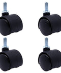 One Inch Swivel Caster Wheels Set Of Four With M6 15mm Straight Grained Rod Nylon Replacement Casters For Furniture Tables Cabinets And Office Chairs 29.3mm Diameter 33.5mm Width Sleeve Inserts Not Included, front view
