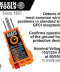 Non Contact Voltage Tester Kit With Low Voltage Pen Detects 50 to 1000V AC and GFCI Receptacles Bright Green LED For Quick Wire Checks Switches Outlets And Circuits 2 Piece Electrical Tester Set For DIYers And Pros packaging with tester details