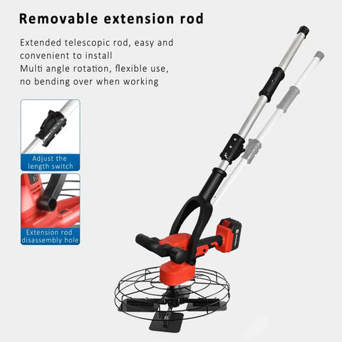 Cordless Concrete Power Trowel Machine Electric Floor Smoother For Pavement And Construction with adjustable handle