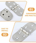 2 Pack Stainless Steel Folding Table Hinges For Wardrobes And Dining Tables Heavy Duty Wear Resistant Silver Cabinet Hinges