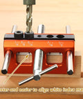 Patented Self Centering Dowel Jig Kit For Woodworking, Pro Grade Drilling Guide With 1/4, 5/16, 3/8, 7/16 And 1/2 Inch Bushings