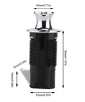Straight Up Solid Round Zinc Alloy Push Button Cabinet Lock Automatic Push To Close Hardware For Boat Marine Yacht Motorhome Rv Doors, side view with dimensions.
